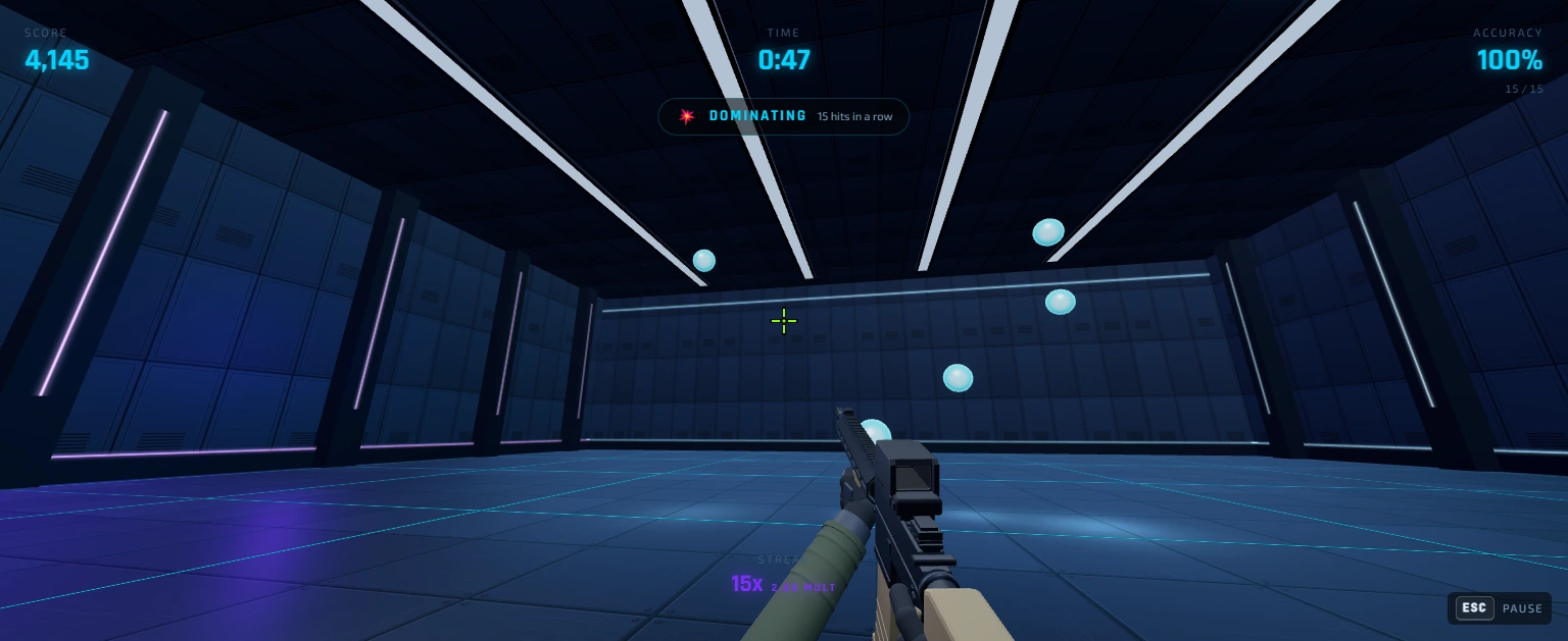 Gridshot 3D — gameplay screenshot of the free online aim trainer