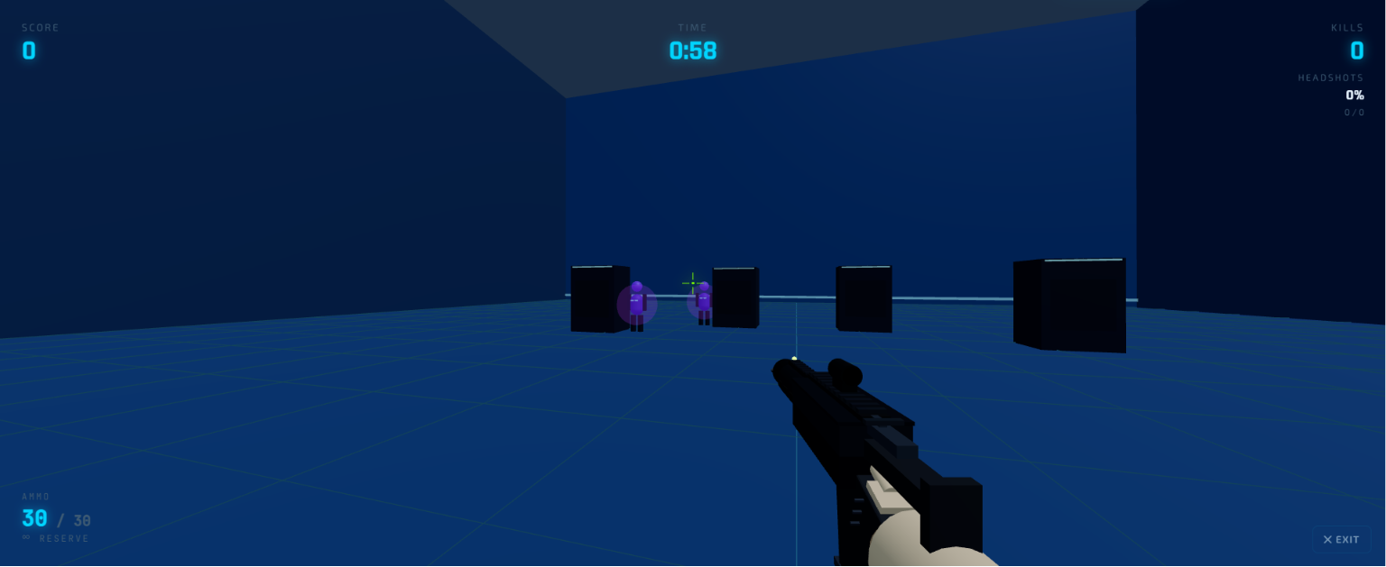 Strafe & Peek 3D — gameplay screenshot of the free online aim trainer